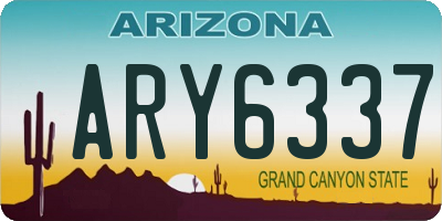 AZ license plate ARY6337
