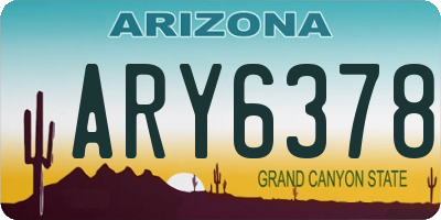 AZ license plate ARY6378