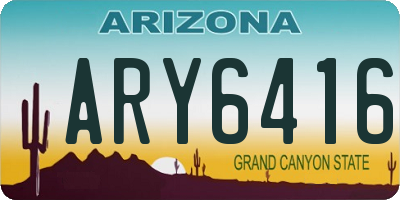 AZ license plate ARY6416