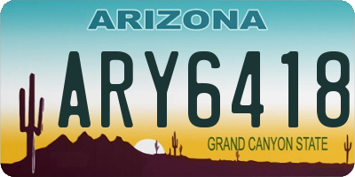 AZ license plate ARY6418