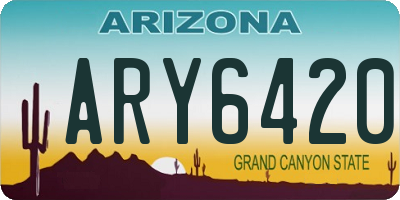 AZ license plate ARY6420