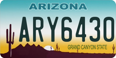 AZ license plate ARY6430
