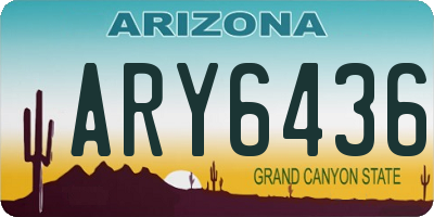 AZ license plate ARY6436