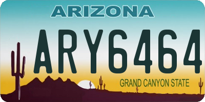 AZ license plate ARY6464