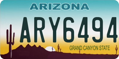 AZ license plate ARY6494