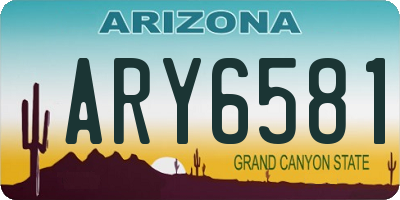 AZ license plate ARY6581