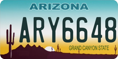 AZ license plate ARY6648