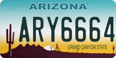 AZ license plate ARY6664