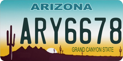 AZ license plate ARY6678