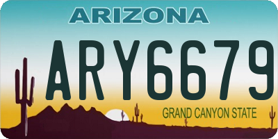 AZ license plate ARY6679