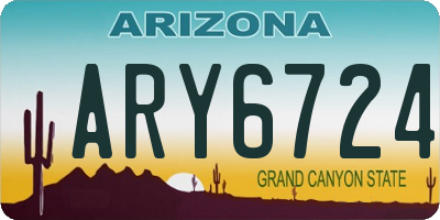 AZ license plate ARY6724