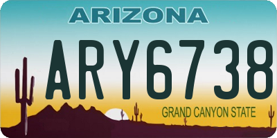 AZ license plate ARY6738