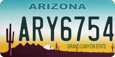 AZ license plate ARY6754