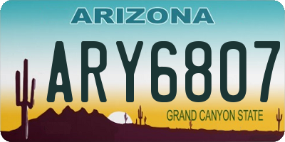 AZ license plate ARY6807