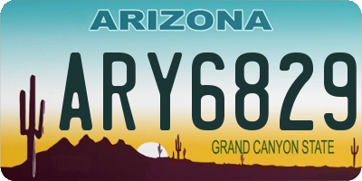 AZ license plate ARY6829