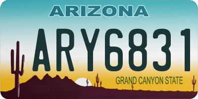 AZ license plate ARY6831