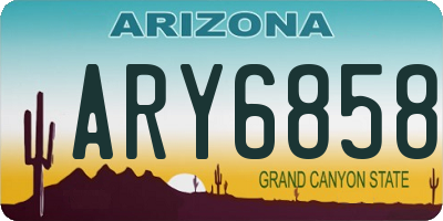 AZ license plate ARY6858