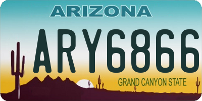 AZ license plate ARY6866