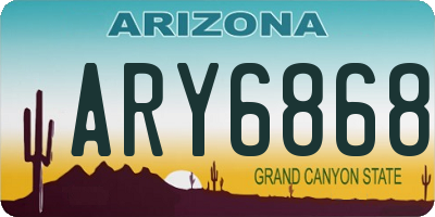 AZ license plate ARY6868