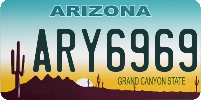 AZ license plate ARY6969