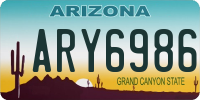 AZ license plate ARY6986