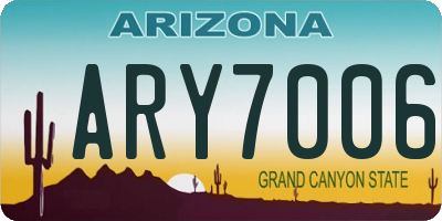 AZ license plate ARY7006