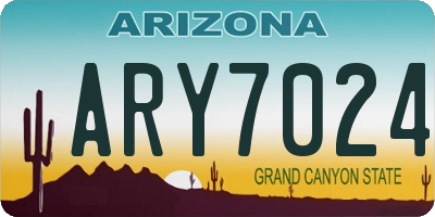 AZ license plate ARY7024