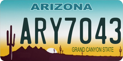 AZ license plate ARY7043