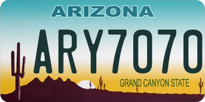 AZ license plate ARY7070