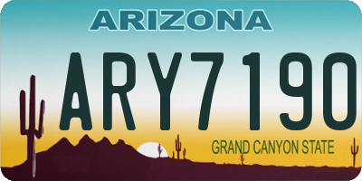 AZ license plate ARY7190