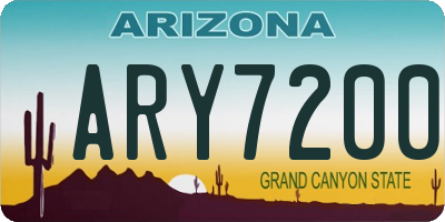 AZ license plate ARY7200