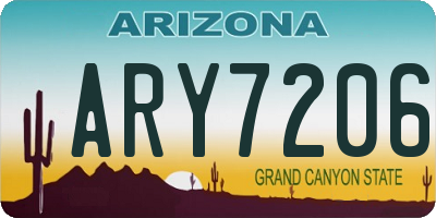 AZ license plate ARY7206