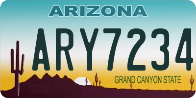 AZ license plate ARY7234
