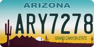 AZ license plate ARY7278