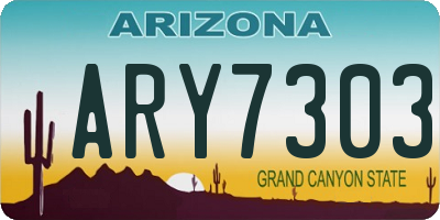 AZ license plate ARY7303