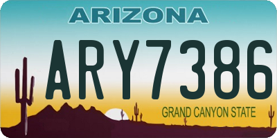 AZ license plate ARY7386