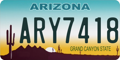 AZ license plate ARY7418