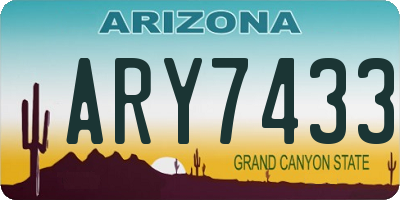 AZ license plate ARY7433