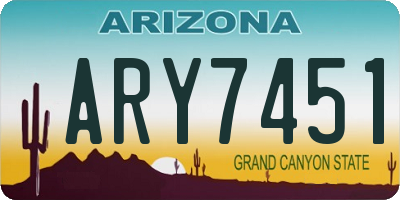 AZ license plate ARY7451