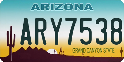 AZ license plate ARY7538