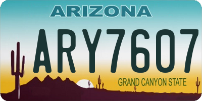 AZ license plate ARY7607
