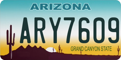 AZ license plate ARY7609