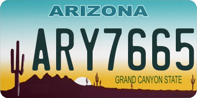 AZ license plate ARY7665