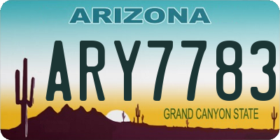 AZ license plate ARY7783