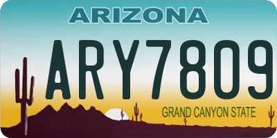 AZ license plate ARY7809