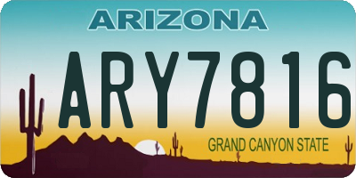 AZ license plate ARY7816