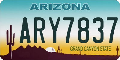 AZ license plate ARY7837