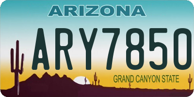 AZ license plate ARY7850
