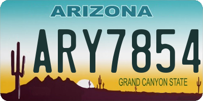 AZ license plate ARY7854