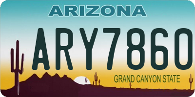 AZ license plate ARY7860